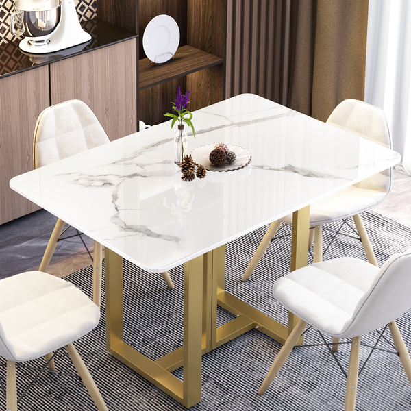 TRAVERSE 4 Seater Porcelain Marble Dining Table