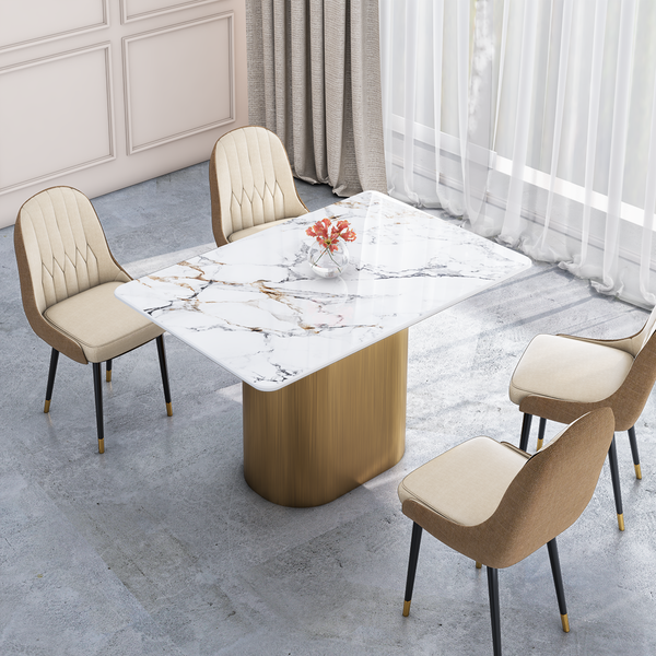COCOON 4 Seater Porcelain Marble Dining Table