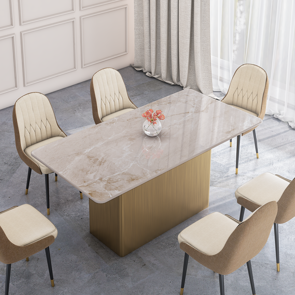 PLANAR 6 Seater Porcelain Marble Dining Table