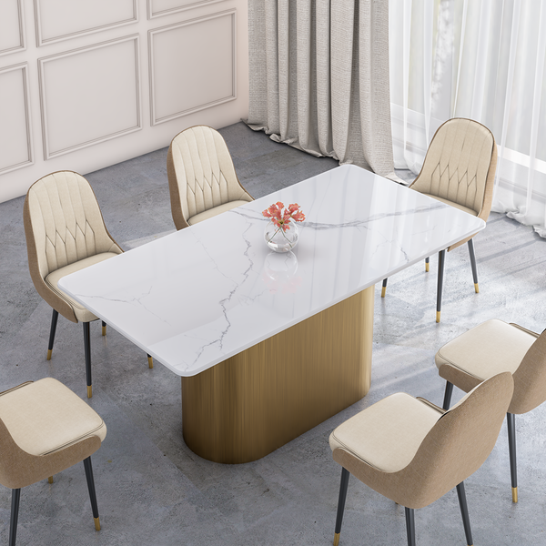 COCOON 6 Seater Porcelain Marble Dining Table
